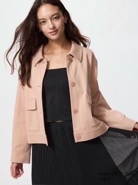 UNIQLO PINK Jersey Relaxed Jacket